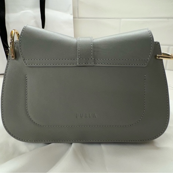 BRAND NEW FURLA FLOW TOP HANDLE MINI BAG IN CENERE - Picture 14 of 16